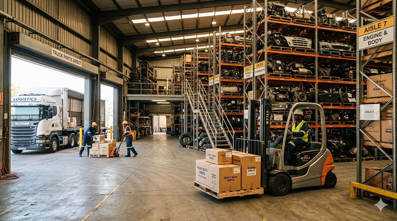 Distributeur B2B de pièces détachées poids lourds — 35 ans d'ancienneté, réseau international